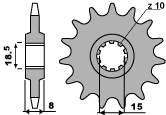 Zębatka przednia 599 10 18nc (łańc. 415)