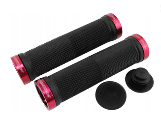 Manetki pg999 atv / jet ski / mtb (22+22mm, dł. 120mm) kolor czarny z czerwoną blokadą lock-on (999-107)