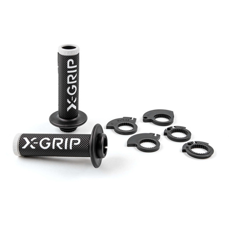 MANETKI (GRIPY) BRAAAAP GRIPS LOCK-ON-GRIP (Z ADAPTERAMI ROLGAZU) WHITE OPEN END (Z OTWOREM) KOLOR BIAŁY