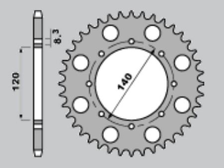 Zębatka tylna 491 44 (a4150487440) kawasaki klr650 , kle 500 ,klx 650