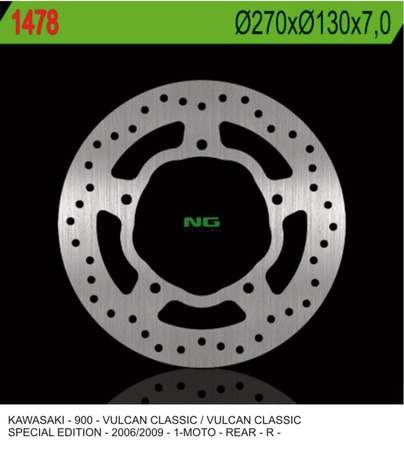Tarcza hamulcowa tył kawasaki vn 900 classic '06-'09