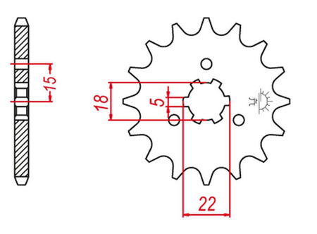 Zębatka przednia 423 12 kawasaki kx 125 '94-'08 (-1) (jtf1445.12)