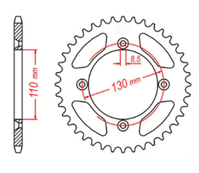 ZĘBATKA TYLNA 4306 50 HONDA CR 80/85 '85-'07 (JTR215.50) (ŁAŃC. 420)