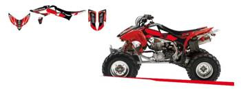 Komplet naklejek (oklein) honda trx 450 '04-'23 dream 2 kolor czerwony/ czarny/ biały