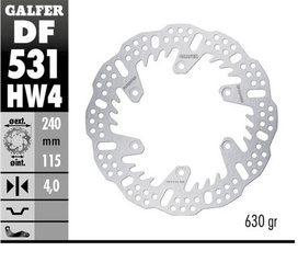TARCZA HAMULCOWA TYŁ YAMAHA YZ 125 '22-'24; YZ 250 '22-'24; YZ 250F '21-'24; YZ 450F '20-'24; WR 250F '17-'24; WR 450F '20-'24 (240X115X4MM) SHAENDURO MX