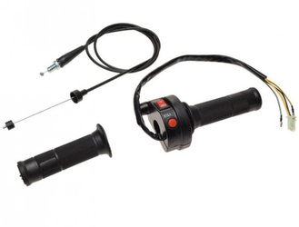 Przełącznik zespolony prawy z korpusem oraz lewa guma kierownicy motocykl