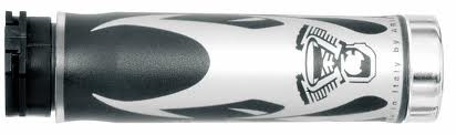Manetki 02601-ag płomienie chrom końcówka (130 mm/25 mm) bez otworu kolor szary/czarny