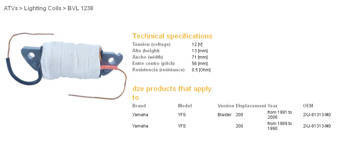 Dze cewka uzwojenia yamaha yfs 200 blaster '88-'07 (2xj-81313-m0) (0,5 ohm)