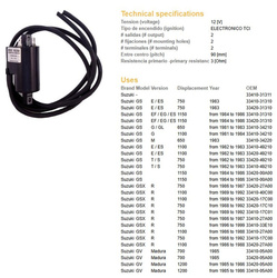 Dze cewka zapłonowa suzuki gs650/750/1100/1150 81-86, gsxr750 86-92, gsxr1100 86-92, gv700/1200