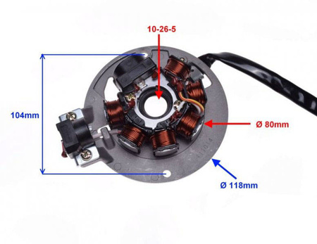 Stator skuter 2T Minarelli Pionowy Yamaha BWS MBK Booster Aprilia Amico