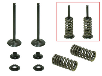 ZAWORY WYDECHOWE (KOMPLET 2 SZT. ZAWORÓW ZE SPRĘŻYNAMI I PODKŁADKAMI) HONDA CRF 250R '04-'07, CRF 250X '04-'15, STALOWE (MX-09502E) (26X4,96X82,1MM)