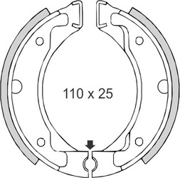 Szczęki hamulcowe yamaha dt50mx/r dt80 pw80 sr125 (110x25) (ft 0304)