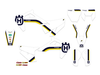 Komplet naklejek (oklein) husqvarna tc/fc '19-'22, te/fe '20-'23 retro, kolor biały