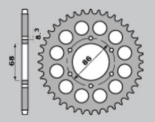 Zębatka tylna 468 42 kawasaki ar 125 '82-'93, el 125 eliminator '99-'06