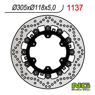 Tarcza hamulcowa przód bmw k1100lt/rs '89-00, r1100gs/r '93-94, r1100r/rt/rs '92-01 (305x118x5mm) (6x9,0mm) pływająca