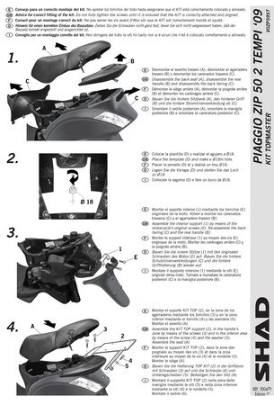 Stelaż kufra tylnego Shad do Piaggio Zip 50 125