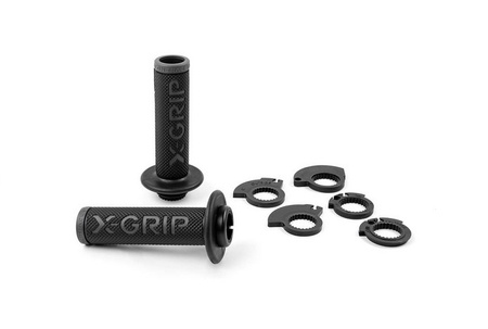 MANETKI (GRIPY) BRAAAAP GRIPS LOCK-ON-GRIP (Z ADAPTERAMI ROLGAZU) GREY OPEN END (Z OTWOREM) KOLOR SZARY