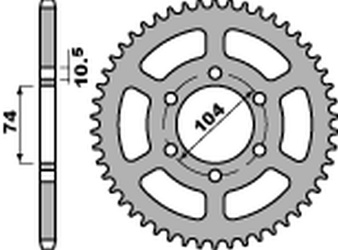 Zębatka tylna 481 45 c45 kawasaki z 400/550 '80-'83, z 650 '79, kh 500 '72-'75 (jtr481.45) (łańc.530) na zamówienie