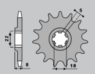 Zębatka przednia 431 13 suzuki pe 250 '78-'82, rm 250 '79-'81, rm 400 '78-'80 ( (jtf431.13) (łańc. 520) (43113jt)