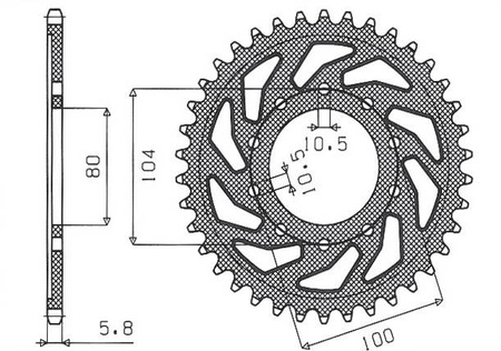 Zębatka tylna 478 39 kawasaki zx6r (05-13), z750 (jtr478.39) (łańc. 520) (47839jt)