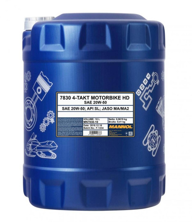 Mannol olej silnikowy 4t motorbike hd 20w50 10l v-twin ma2 semisyntetyk (7830)