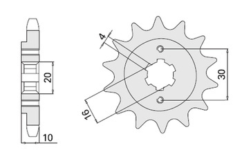 Zębatka przednia 720 12 cagiva mito 125 (711-12)