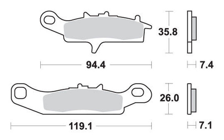 Klocki hamulcowe kh349 off-road sinter kolor złoty pasuje do: kawasaki kvf650 prawy przód