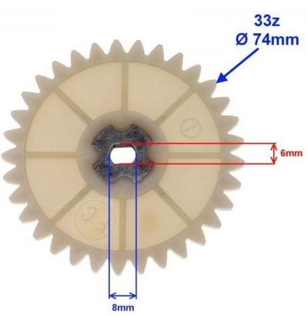 Koło napędu pompy oleju skuter 4T Gy6-50