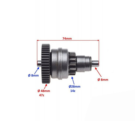 Sprzęgło Bendix Rozrusznika Do Piaggio 125 Liberty ET4 Hexagon