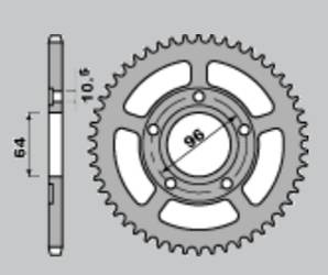 Zębatka tylna 242 53 honda xl 125r 80-87 (242-53) (jtr242.53)