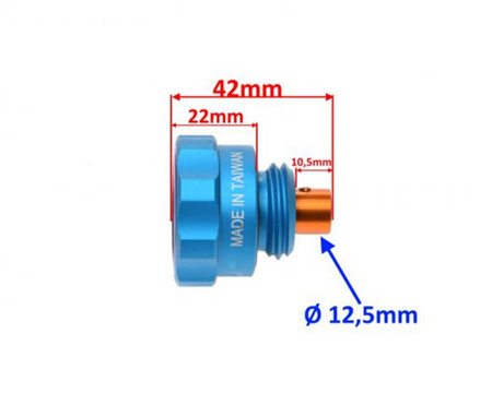 Korek wlewu oleju z termometrem do Yamaha niebieski