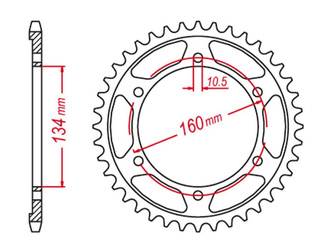 Zębatka tylna ultralight utwardzana 4405 53 c45 honda cbr 600f sport '01-'02, cbr 600 f4i '01-'06 stunt (jtr1307.53)