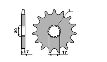 Zębatka przednia 2064 13 aprilia, hm, am6 (łańc. 428)