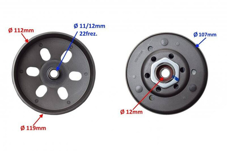 Sprzęgło kompletne tył 4T Sym Orbit Junak Zipp