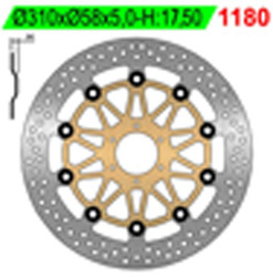 Tarcza hamulcowa przód honda cb 1000 big one '93-96, vfr 750 r '88-91 (310x58x5mm) (6x6,5mm) pływająca (na zamówienie)