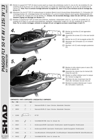 Stelaż kufra tylnego Shad do Piaggio Fly 50/125/150 (13 -14)