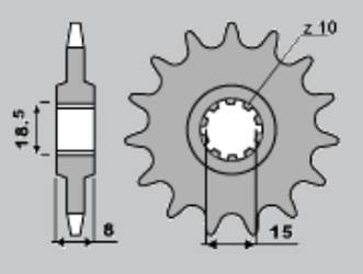 Zębatka przednia 599 10 aprilia 50 af-1 '92-'92, 50 pegaso '92-'93, 50 red rose '92-'05, malaguti 50 fifty evolution '91-'98, rieju 50 drac '96-'96
