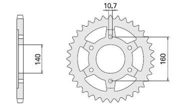 Zębatka tylna 502 45 (a4150502450) honda xr 350 , kawasaki gpx