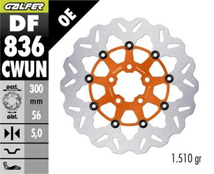 TARCZA HAMULCOWA TYŁ HARLEY-DAVIDSON (300X56X5) PŁYWAJĄCA KOLOR POMARAŃCZOWY