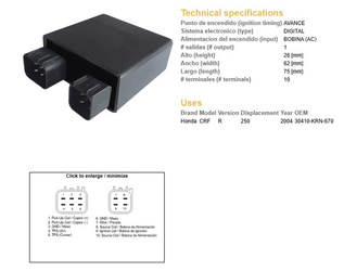 Dze moduł zapłonu cdi honda crf 250r '04 (30410-krn-670)