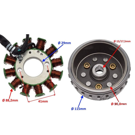 Stator iskrownik + koło magnesowe do Junak 905 Euro4