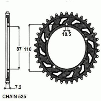 Zebatka napedzana stalowa sunstar sunr1-4386-47