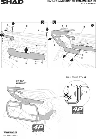 Stelaż kufra tył Shad do Harley Davidson Pan Ameri