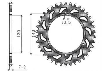 Zębatka tylna 5301 38 kawasaki zr7 (99-04) (jtr498.38) (łańc. 525) (530138jt)