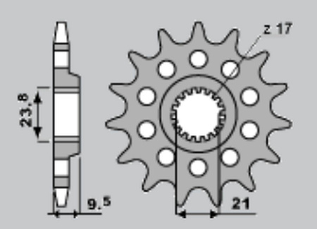 Zębatka przednia 2133 14 suzuki rmz 450 '05-'13 (jtf1441.14)