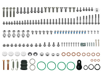 KOMPLET ŚRUB, NAKRETEK, PODKŁADEK I TULEJEK DO MONTAŻU PLASTIKÓW KTM SX / XC 85 / 125 / 150 '02-'24, HUSQVARNA TC / TE / TX 125 '14-'24, TE 150 '17-'24, GAS GAS MC 125 / 150 '21-'24