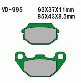 Klocki hamulcowe kymco p s8/ / ag carry / t s9/mx'er150 rv150 vd995 / ag 2t