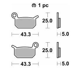 KLOCKI HAMULCOWE NOWOŚĆ KH325 OFF-ROAD RACISINTER KOLOR ZŁOTY KTM SXE -5 ELECTRIC 19- SX 50 09-, SX 65 04-08, HUSQVARNA EE-5 19-, CR 50 06-, SM 50- 10-, TC 50 17-, PRZÓD/TYŁ
