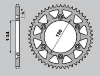 Zębatka tylna stalowa 489 50 kawasaki kx/kxf 125/250/250/450 87-18 (jtr460,50) (467-50)