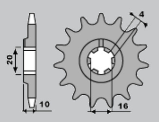 Zębatka przednia 2066 14 husqvarna 125
